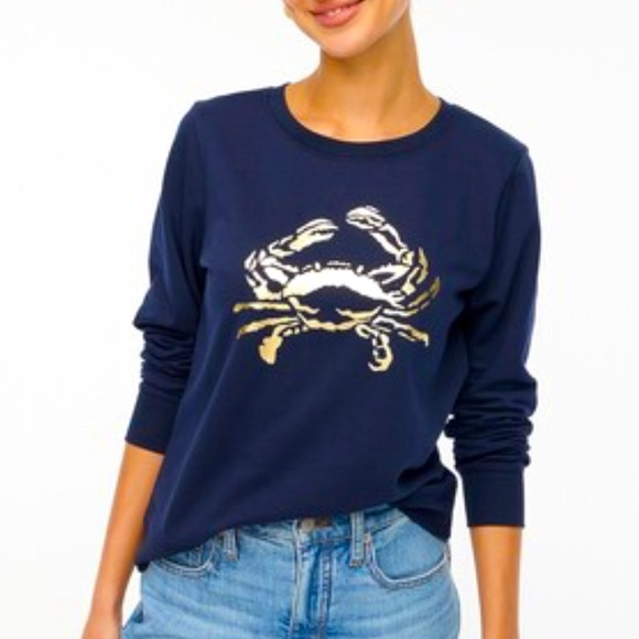 J.Crew Factory Women's Logo Crab Sweatshirt Size XS - Picture 1 of 6